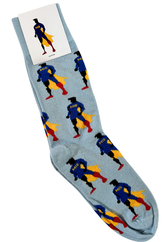 MIB Light Blue Cotton Socks
